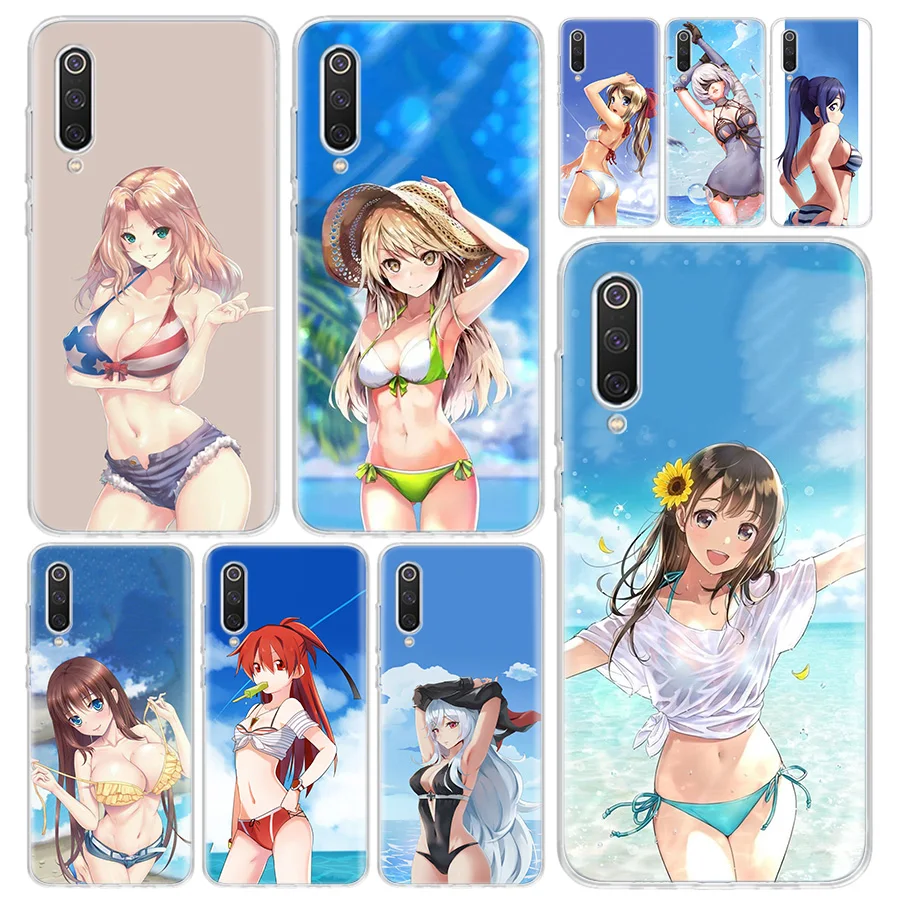 

Sexy Anime Bikini Girl Phone Case Cover For Xiaomi Redmi Note 10S 9S 8T 11 10 9 8 Pro 7 9A 9T 9C 8A 7A 6 5 S2 Print Coque Capa