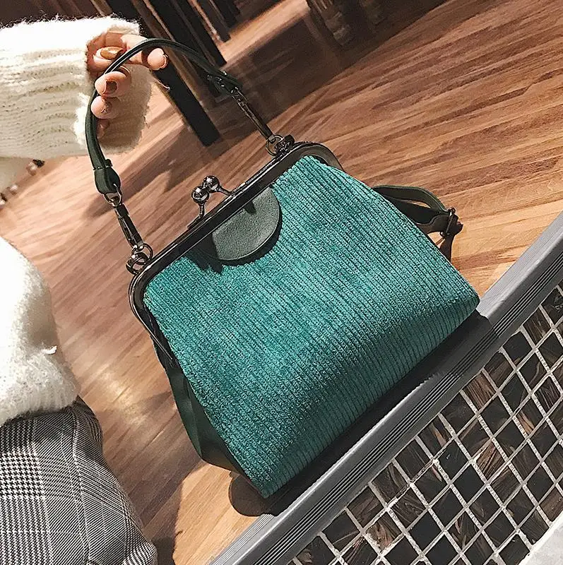 Винтажная велюровая женская сумка с защелкой дизайнерские сумки на плечо