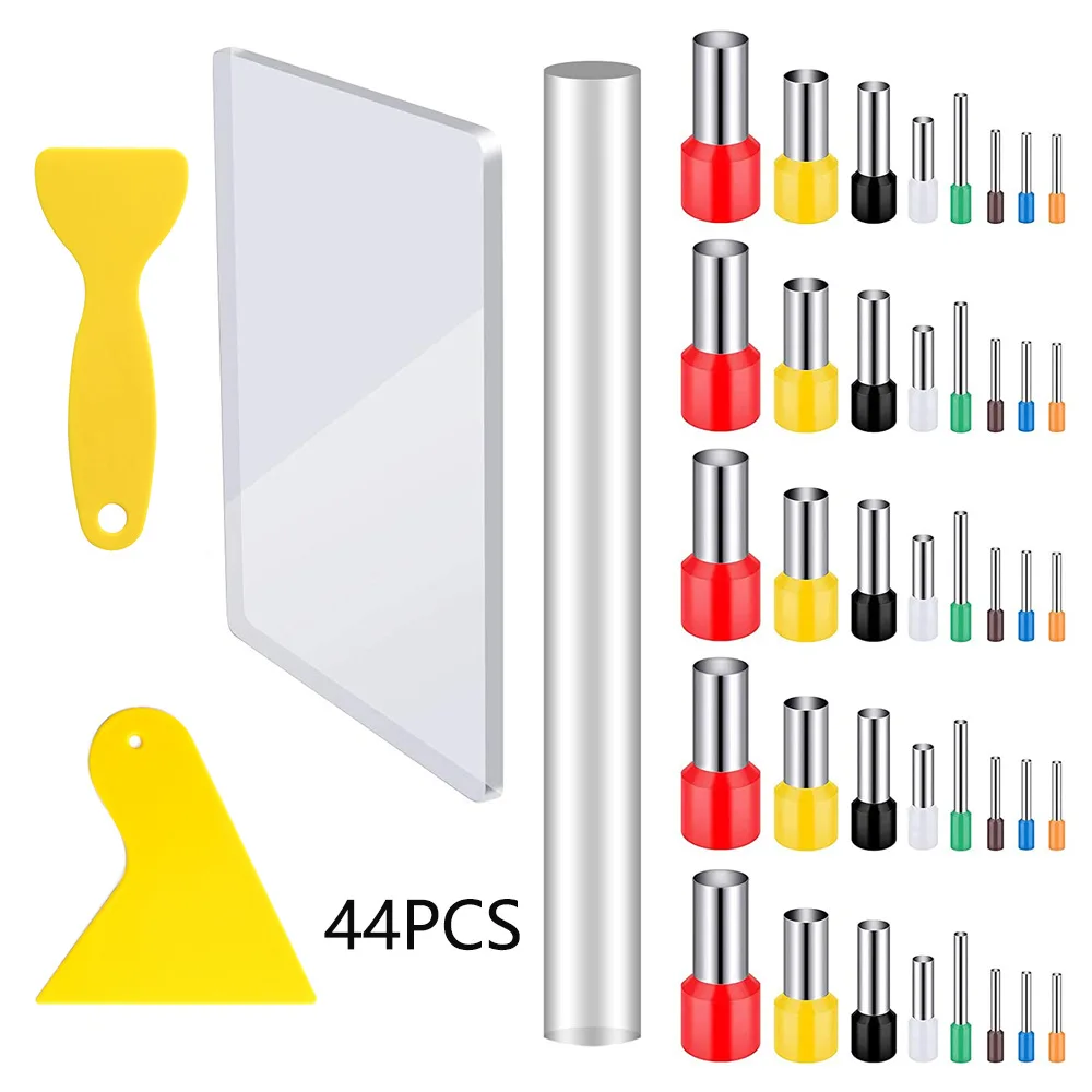 

44Pcs Acrylic Clay Cutter Set Polymer Clay Roller Clay Modeling Tools Backing Board Plastic Scrapers for Clay DIY Making Shaping