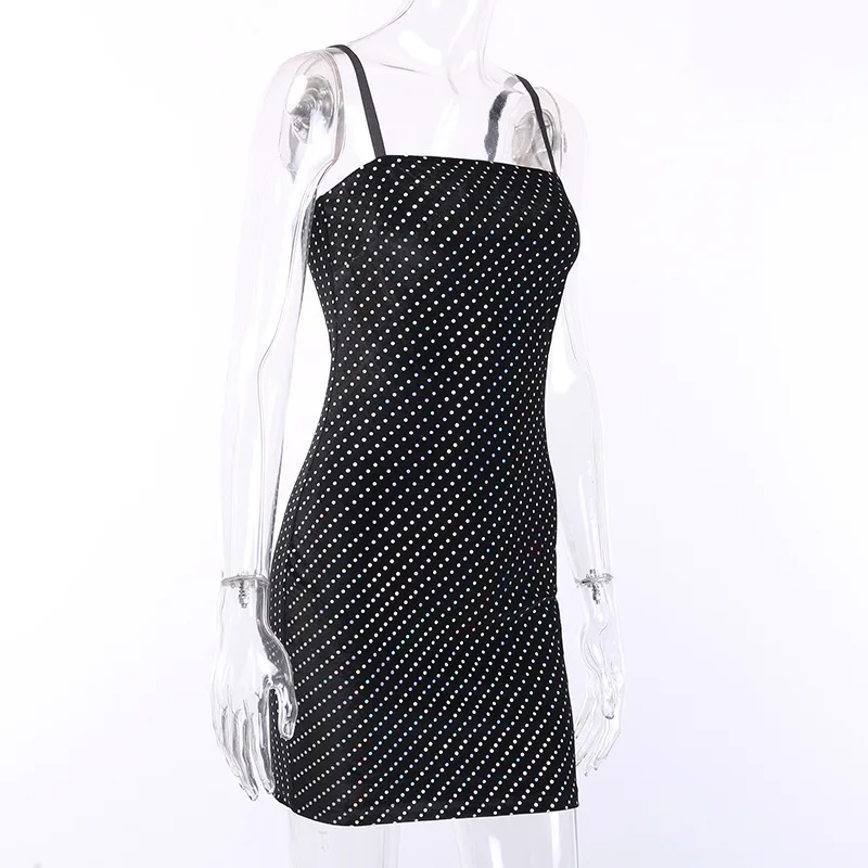 Colorful Dot Sequined Mini Dress Sexy Bodycon Night Club Party Short Dress