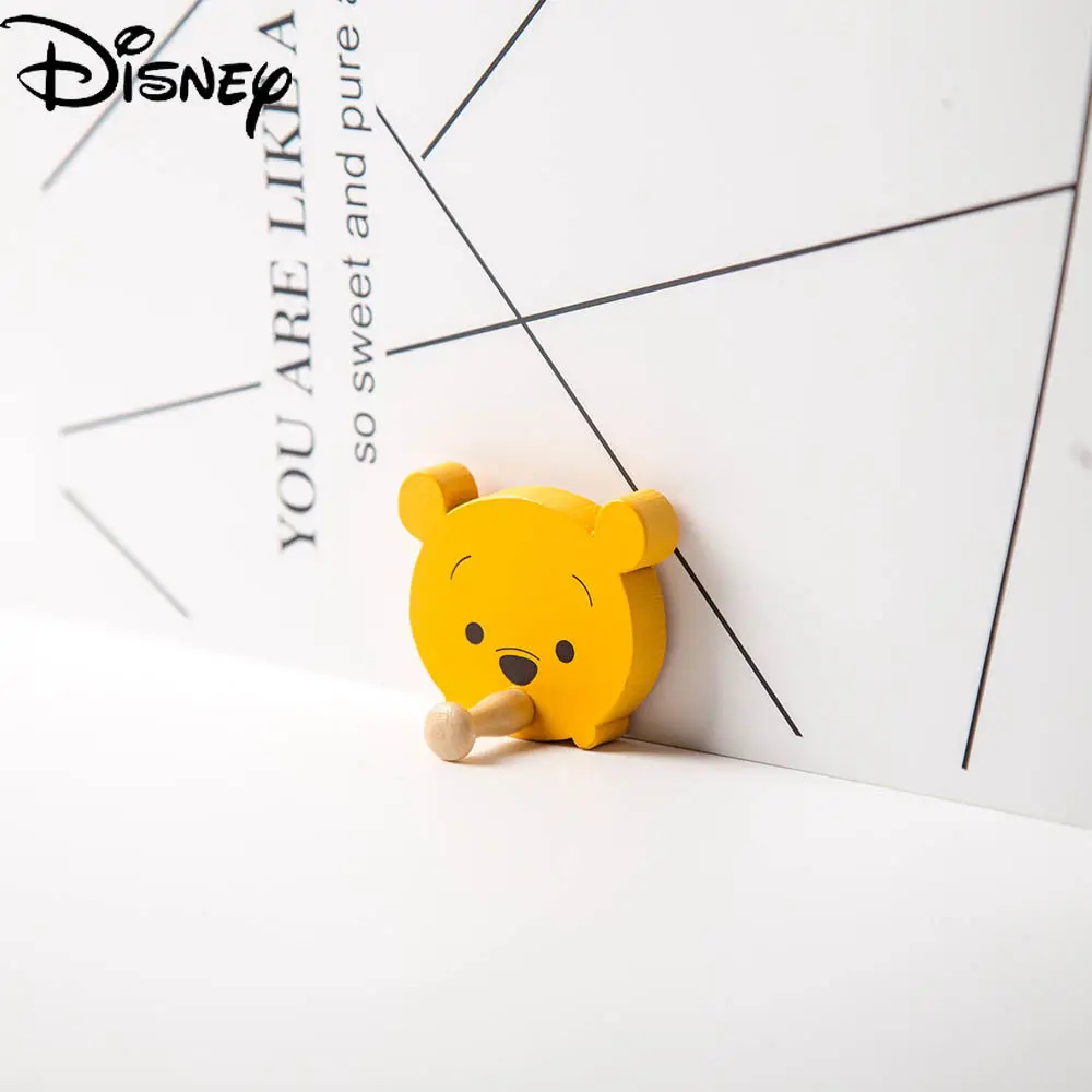

Disney Cartoon Pooh Bear Creative Cute Personality Family Kitchen Wooden Sticky Hook Seamless Hole-free Hook
