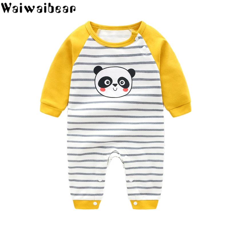 Комбинезоны для новорожденных детский хлопковый комбинезон с длинными рукавами