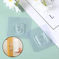 double sided adhesive wall hanging hook strong viscose hook transparent suction cup storage rack bathroom kitchen coat hat hook