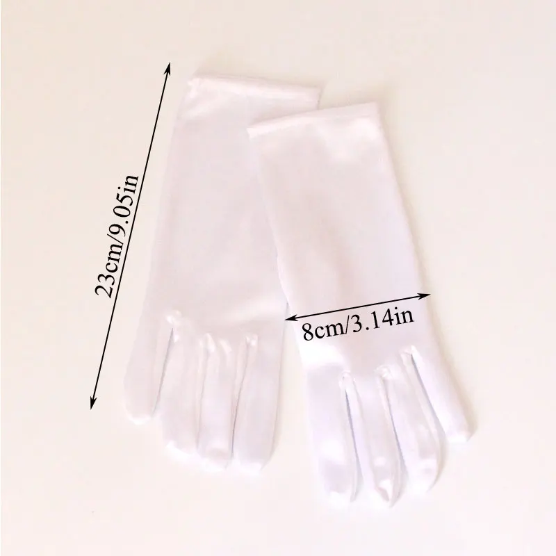 Перчатки женские короткие для выступлений выпускного вечера однотонные черные