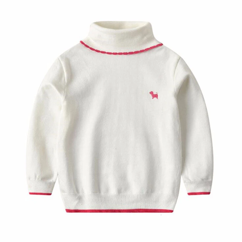 Зимний свитер с высоким воротником для маленьких девочек шерстяные вязаные