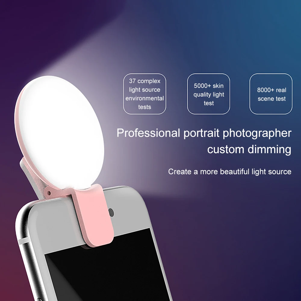 

LED Selfie Ring Light Supplementary Ring Clip For Cell Phone Photo Lamp Enhancing Beauty Fill Light For Cell Phones for iphone