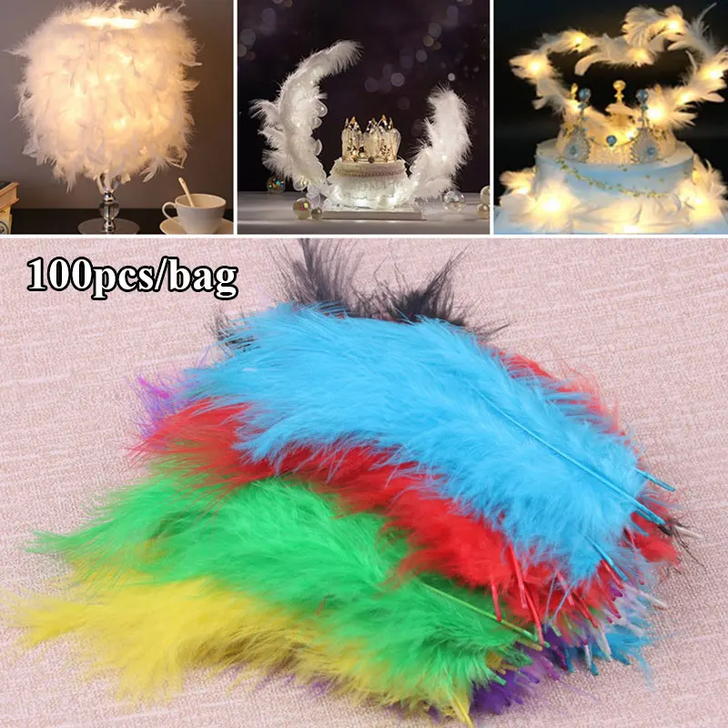 

100pcs 10-15 Cm Middle Floating Goose Feather Natural Colourful Feather for Wedding Party Clothing Decoration DIY Craft Feathers