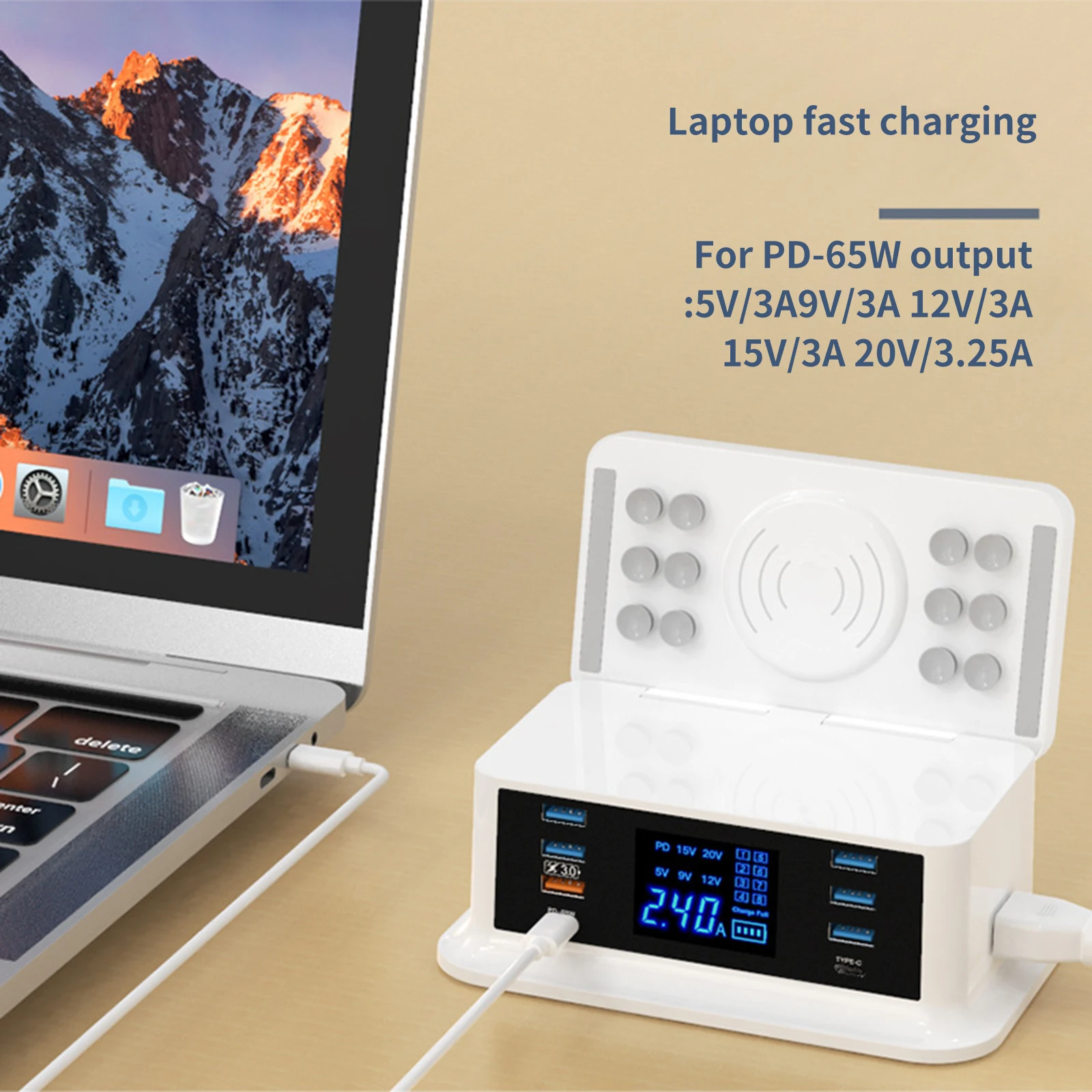 

8 Порты Настольный мобильный телефон Зарядное устройство USB Зарядное устройство с ЖК-дисплей Дисплей Беспроводной USB быстрой зарядки аудио ...