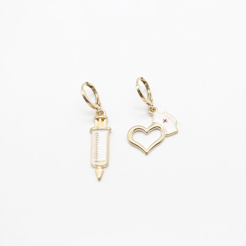 Новая медсестра серьги с знаком медицины стетоскопом шприцы унисекс шляпой