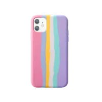 rainbow silicone case for iphone 6s 7 8 x xr scratch proof case for iphone 11 12 colorful protective shell for iphone 12 pro max