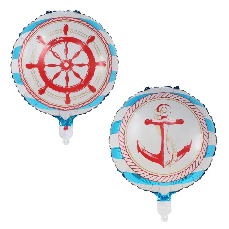 

50pcs 18inch Pirate Ship Anchor Paddle Foil Helium Balloons Halloween Birthday Theme Party Decorations Air Globos Kids Toys Ball