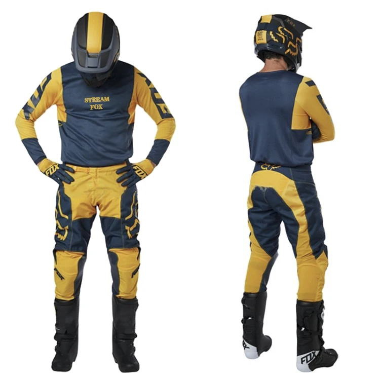 Стрим лиса Mx Джерси и брюки Топ ATV BMX Мотокросс комбо гоночный Dirt Bike костюм 6 цветов мотоциклетная одежда