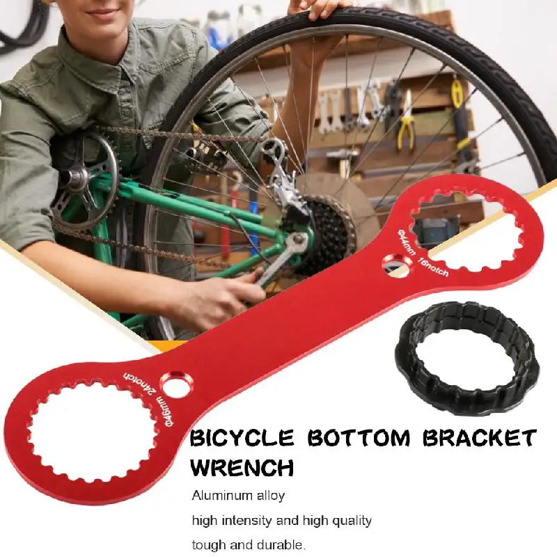 

44/46mm Bike Bottom Bracket Wrench Double Ended Aluminum Alloy Wrench Installation Remover Repair Tool Cycling Accessories
