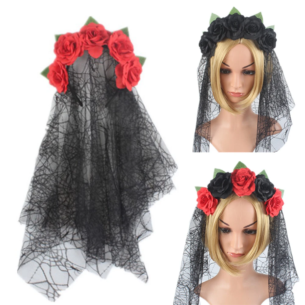 Ободок для волос на Хэллоуин с черепом и хризантемой 1 шт. | Дом сад