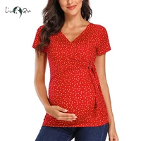 womens clothing pregnancy top maternity shirts short sleeve polka dot v neck comformation cute maternity tops