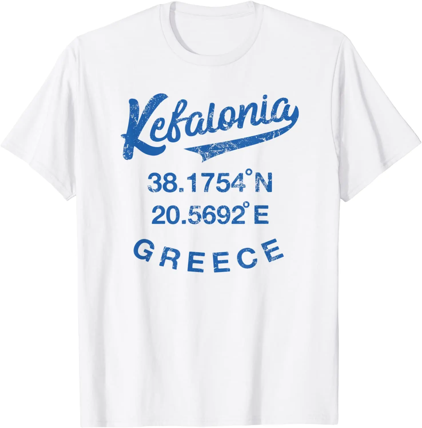 

GREECE Cephalonia Coordinates Kefalonia Greek T Shirt