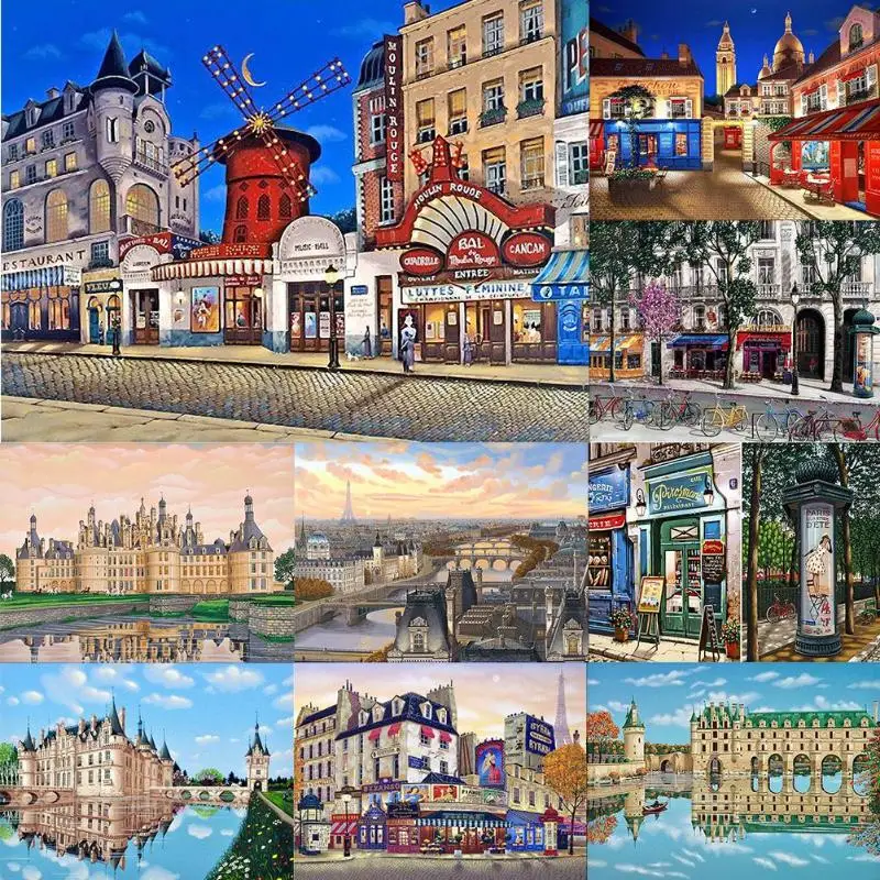 5D Сделай Сам полный дрель Алмазная картина архитектурная вышивка мозаика