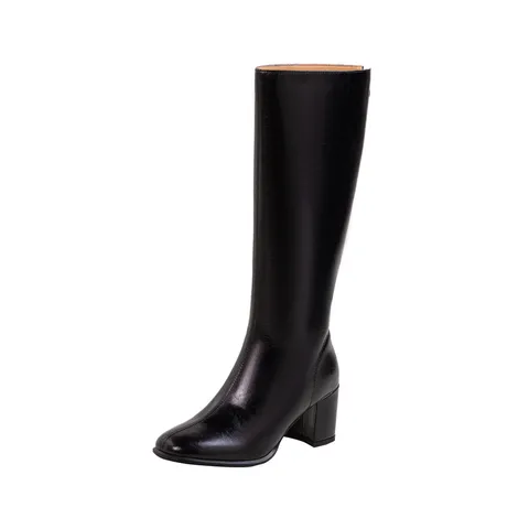 Женские сапоги на высоком каблуке MORAZORA, черные сапоги до колена с квадратным носком, на молнии, новинка зимнего сезона 2022