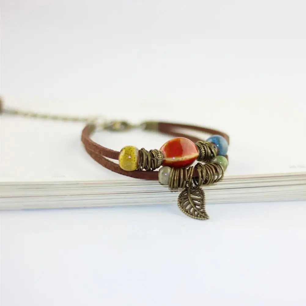 Браслет для пары в богемном стиле двойной кожаный ремешок браслет из