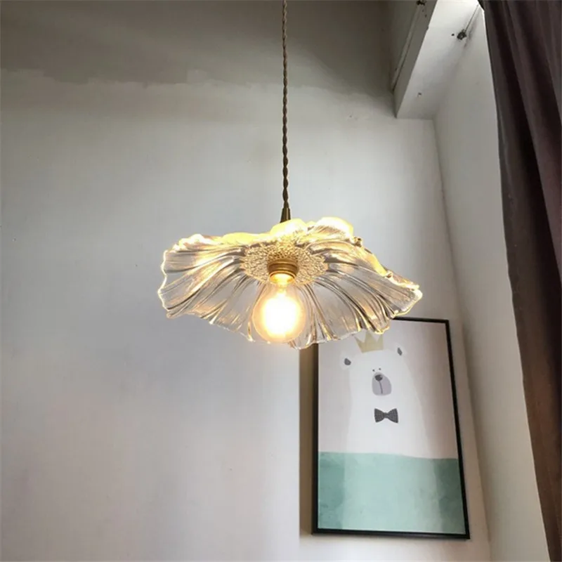 Современная подвеска в форме цветка освещение led художественный Декор Блеск прозрачный стеклянный плафон подвесной светильник латунь подвесные лампы домашний осветительный