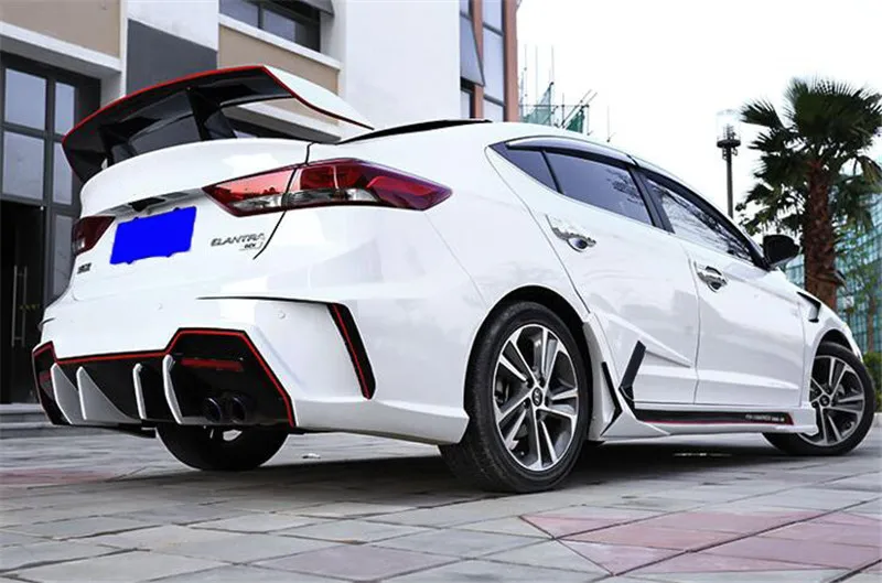 Модель GT Спойлер hyundai Elantra 2012- FRP пластик общего назначения задняя губа автомобильный хвост крыло праймер цвет спойлер