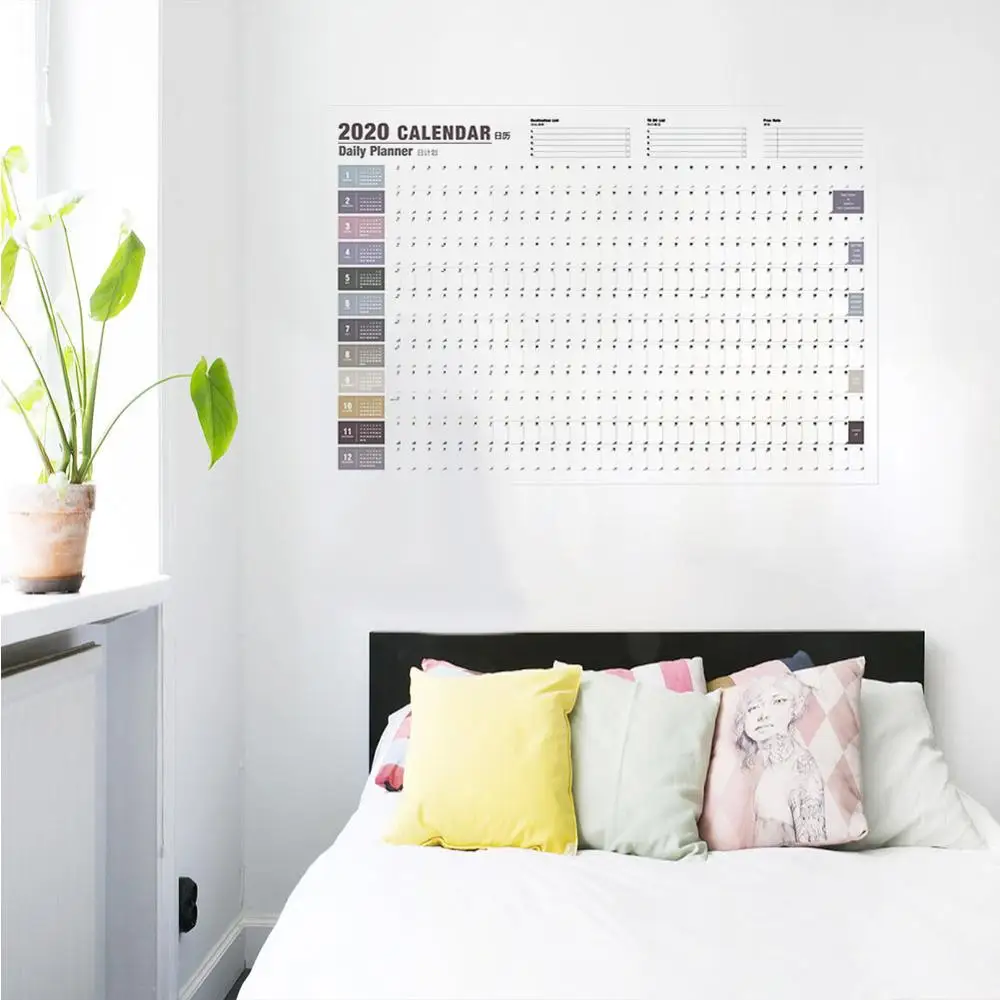 Ежедневный план настенный бумажный календарь 2020 блочный годовой планировщик 365