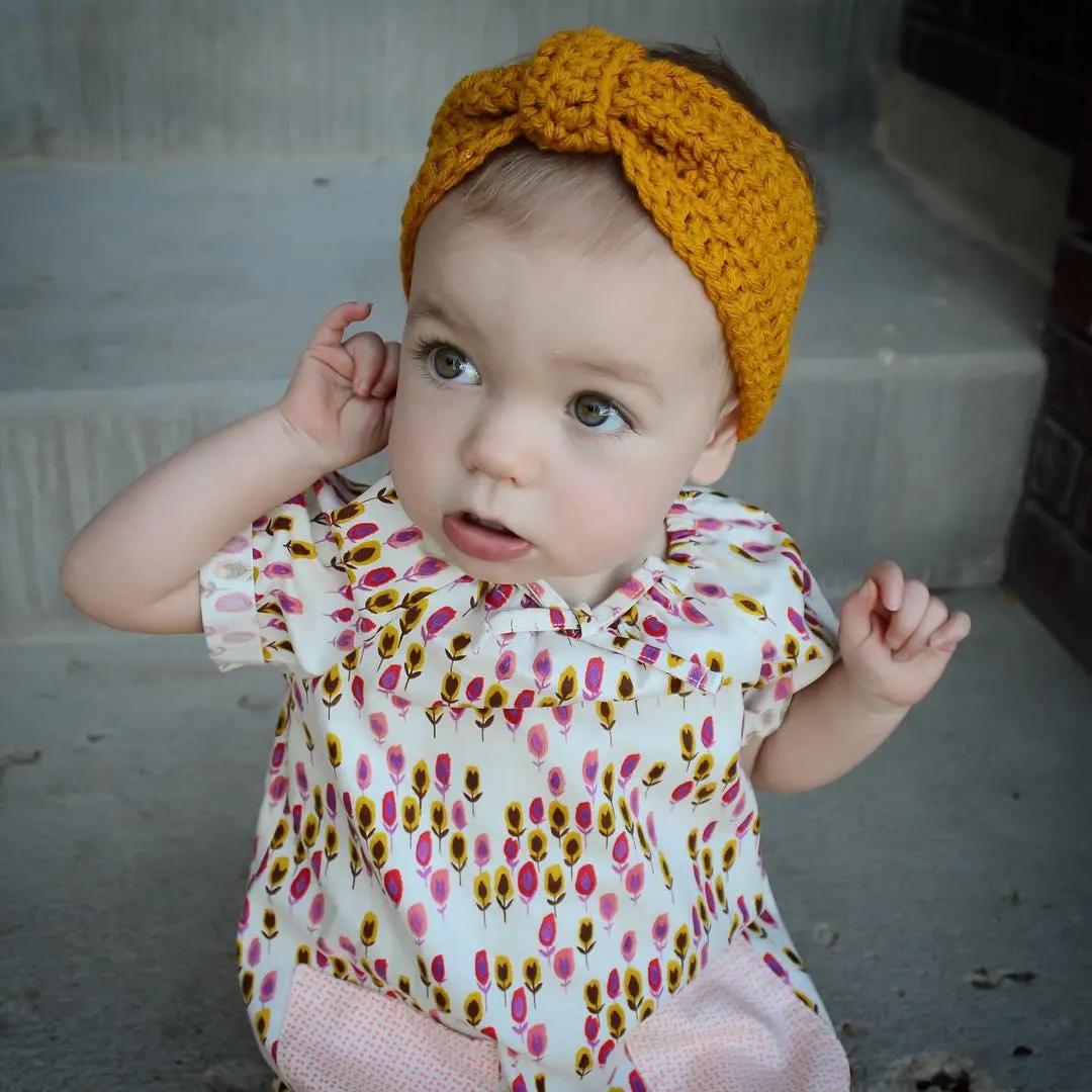 Модель 2019 аксессуары для волос детей зимняя вязаная крючком повязка на голову