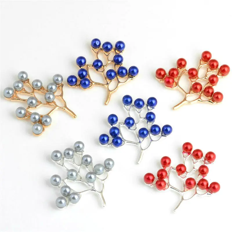 10Pcs/Lot Alloy Creative Gold Colored Pearls Leaf Pendant Buttons Ornaments Jewelry Earrings Choker Hair DIY Accessories | Дом и сад