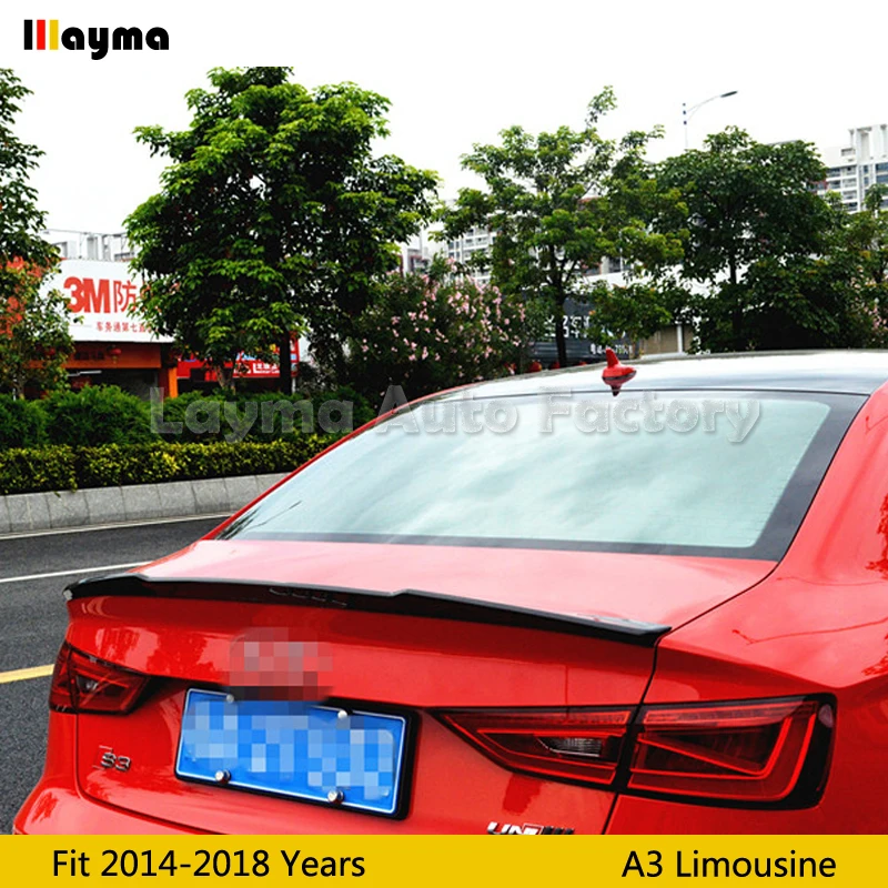 V Стиль углеродного волокна задний спойлер на багажник для Audi A3 8 лимузин Sline S3 2014