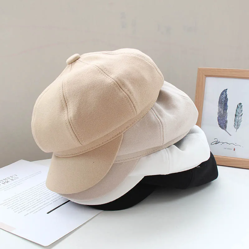 Новинка 2020 осенняя восьмиугольная кепка Fibonacci Женский однотонный берет Ретро