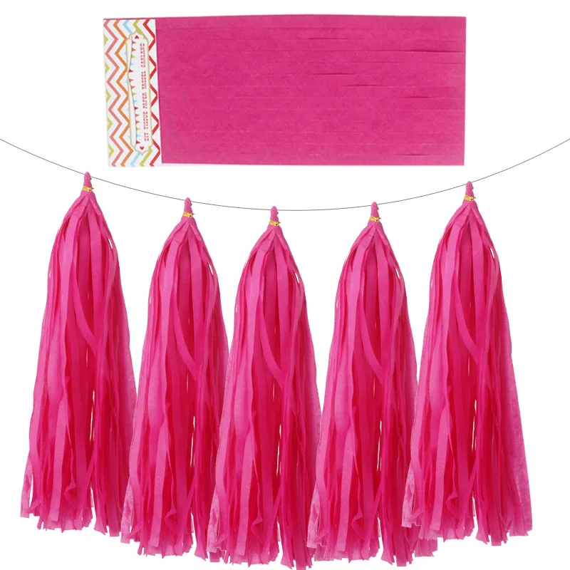 Rose Pink 25 шт./лот = 5 сумки 14 ''тонкая глянцевая бумага Фольга лента-гирлянда из белого золота 22 Цвета на свадьбу, день рождения, детский душ вечерние украшения - Цвет: Rose Pink