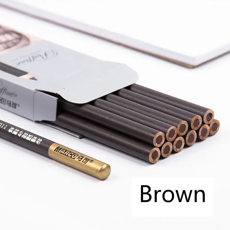 Карандаш для скетчей MARCO коричневый художественный пастельный карандаш