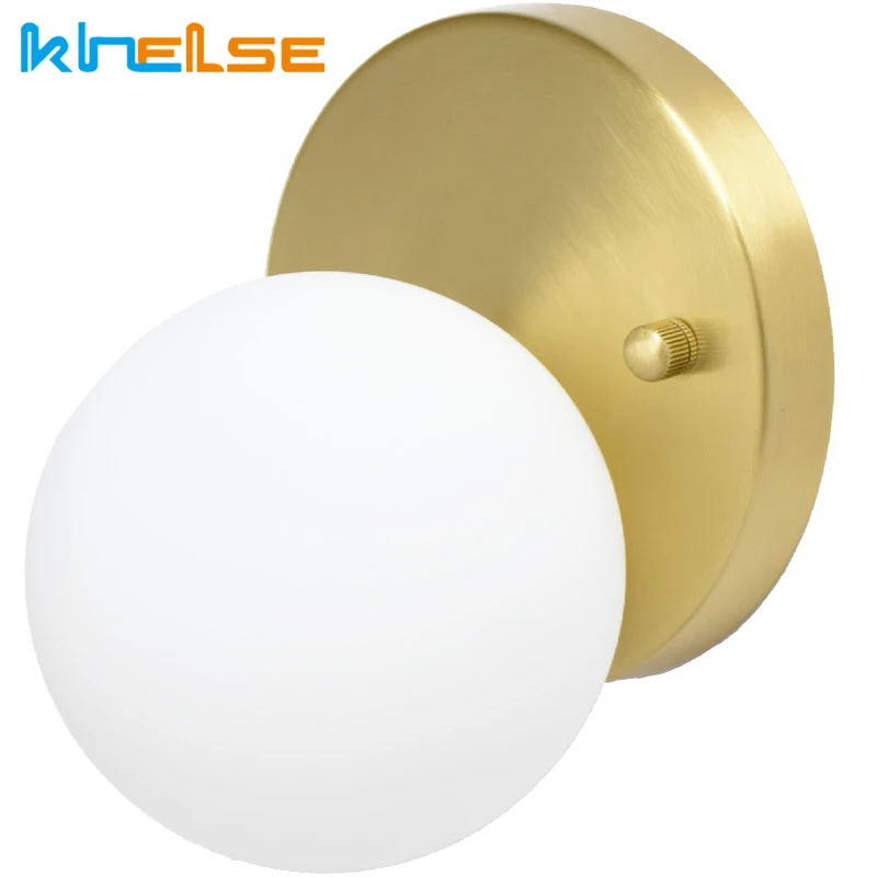 Современный потолочный светильник латунный стеклянный шар светодиодный s для