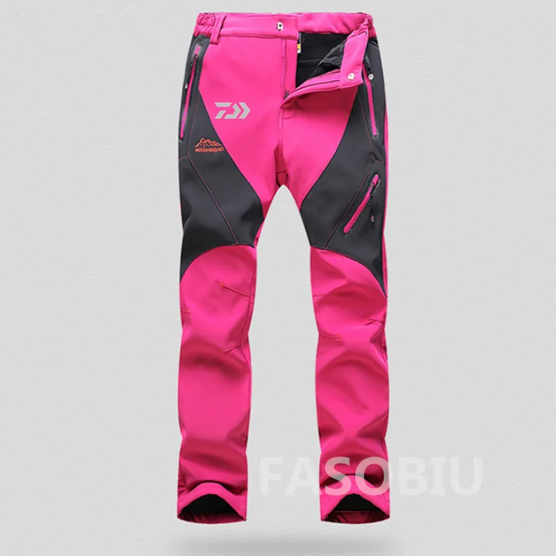 

Daiwa Autumn Winter Outdoor Soft Shell Assault Fishing Pants Women Waterproof Thickening Warm Mountaineering Fleece Pants Female