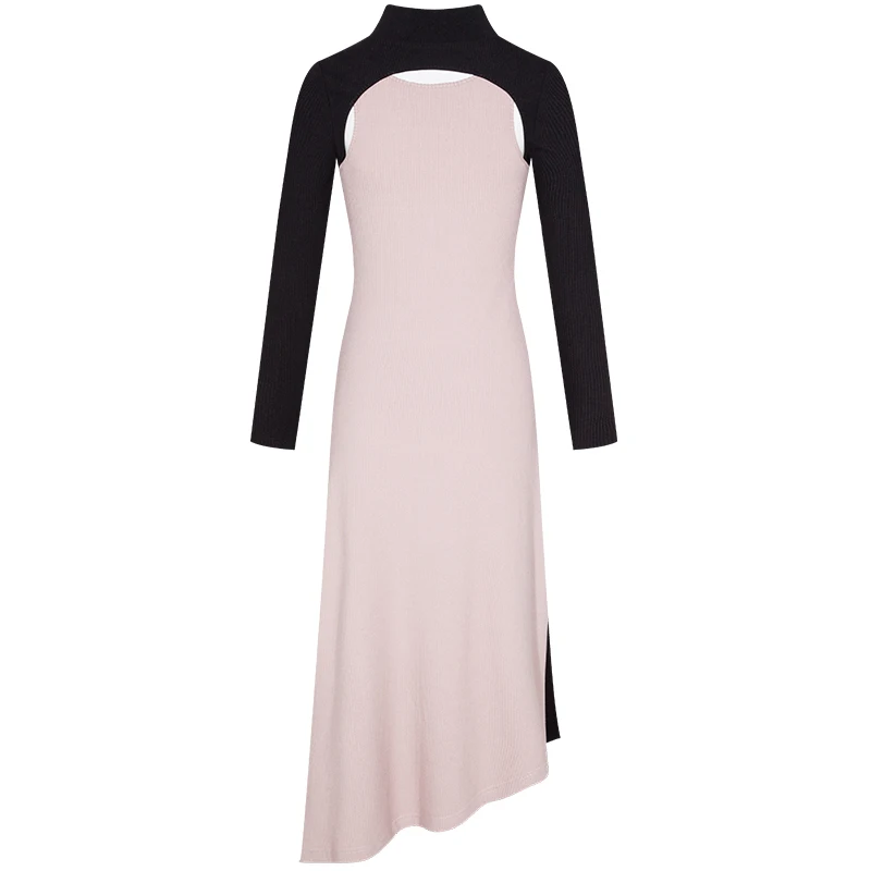 YIGELILA Новое Модное Длинное Платье в стиле пэчворк с круглым вырезом трикотажное