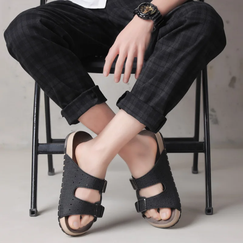 

Men Beach Slippers Man's Outdoor Comfortable Slides 2021 Summer Casual Sandals Anti-slip House Slippers High Quality Shoes