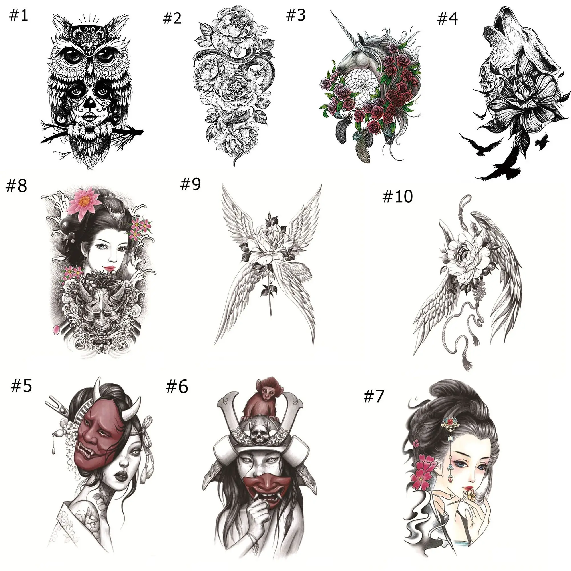 Водостойкие тату-наклейки Diy наклейки для боди-арта эскиз Восточный Китай 3D