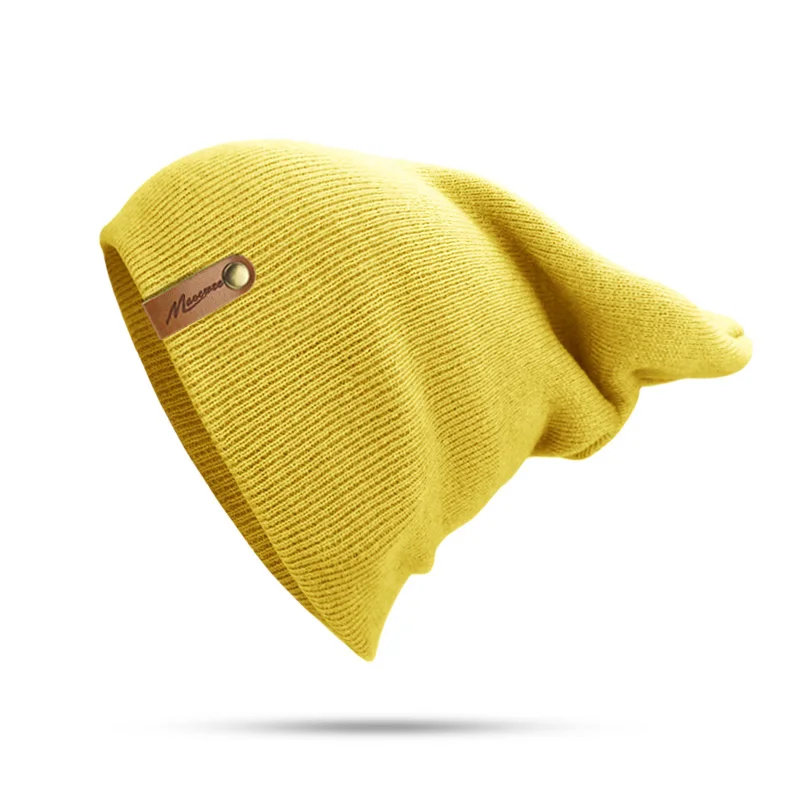 Брендовая зимняя шапка для мужчин Skullies Beanies Женская модная теплая шапка унисекс эластичная вязаная шапка зеленая унисекс повседневные Шапки - Цвет: R