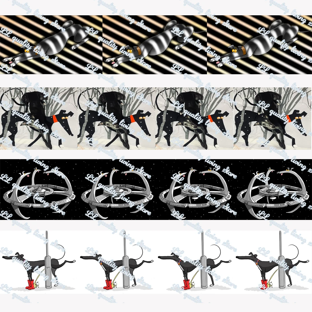 

WL 1-1/2‘ Greyhound Grosgrain Ribbon Gift Wrapping Bowknot Diy Party Decoration Craft Supplies Animal Collar 16MM 22MM 25MM