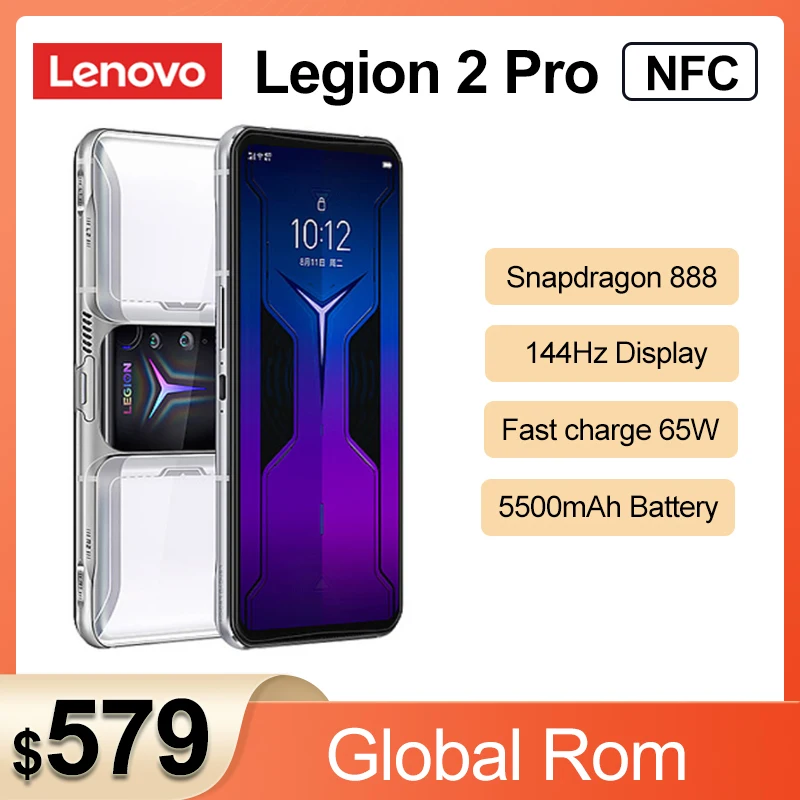

Original Lenovo Legion 2 Pro 5G Smartphone Snapdragon 888 5500mAh Android 11 144Hz AMOLED Display Legion 2pro Mobile Phone