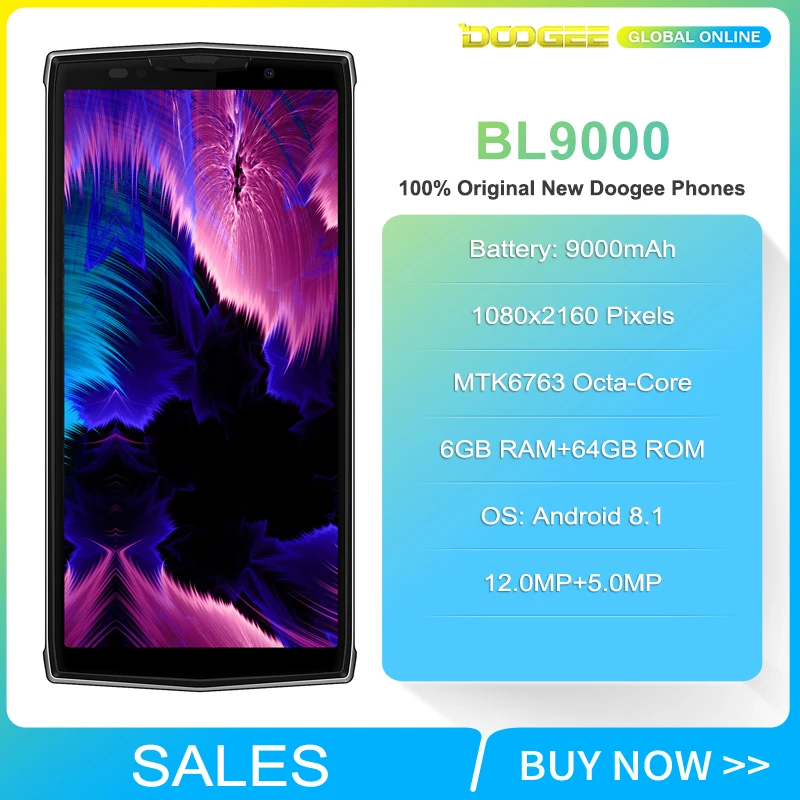 Быстрая DOOGEE BL9000 6GB 64GB смартфон Helio P23 5V5A флэш-зарядка 9000mAh Беспроводная зарядка Android 8,1