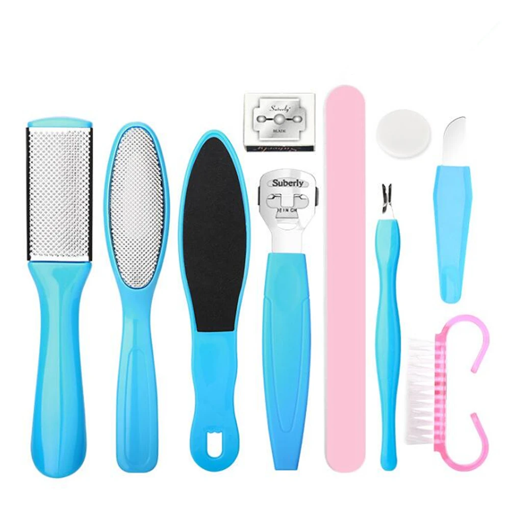 

10pcs Professional Foot File Callus Dead Skin Remover Foot Care Kit Pedicure Tools Set Stainless Steel Foot Rasp Toe Nails Care