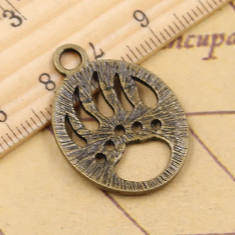 12 шт. подвески медвежонок лапа коготь 30x22 мм тибетская бронза серебряный цвет