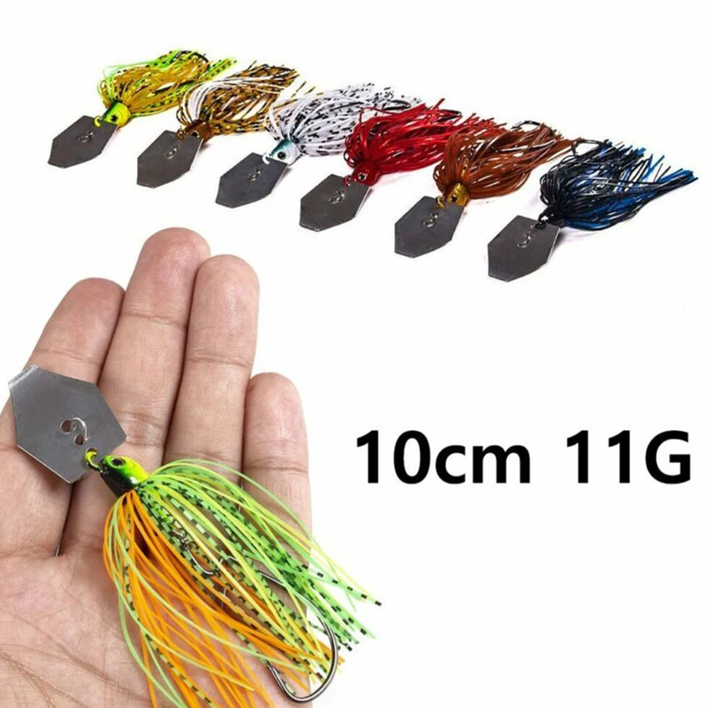 

10cm 11g Spinner Bait With Rubber Jig Skirt Buzzbait Fishing Lures Tackle Freshwater Saltwater Hard Metal Swimbait Dropshipping