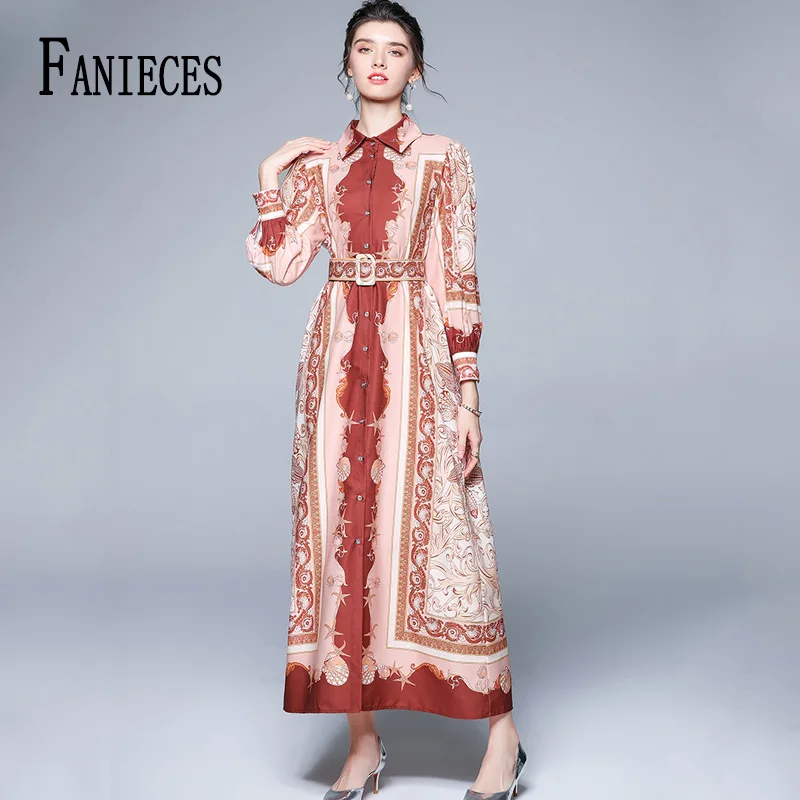 Женское модельное платье-трапеция FANIECES однобортное вечерние макси с длинным