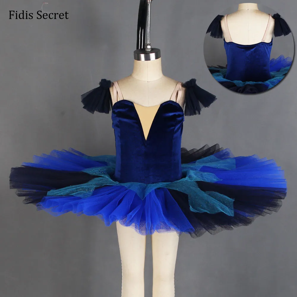 

Navy Blue Professional Pancake Ballet Tutu Dance Dress,Girls Ballerina Sugar Plum Fairy Doll Classical Performance Stage Costume