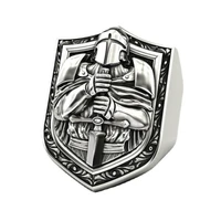 new cool stuff mens rings metal armor shield knight templar crusader cross ring punk jewelry wholsale party gift