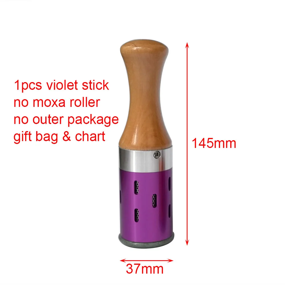 1 pcs Violet Горячее предложение Высокое Качество Современная прижигание нефрита мокса палка ролик теплая терапия Уход за кожей красота лицо маленький дым капуста рулон - Цвет: 1 pcs Violet