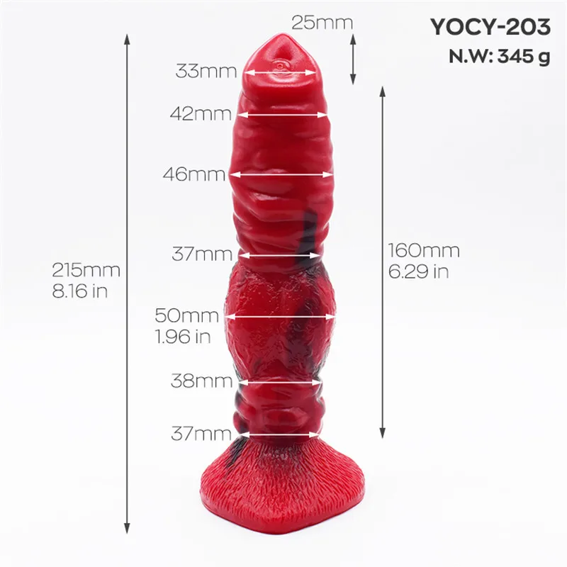 Жидкий силиконовый животный волк фаллоимитатор красочный зеленый синий красный