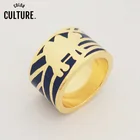 Новое поступление, тонкие этнические кольца с узором верблюжьего цвета для женщин, золотые модные праздничные ювелирные изделия из нержавеющей стали